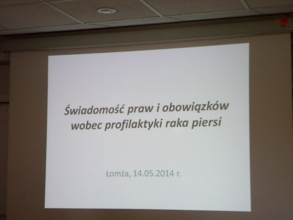 Zdjęcie do wiadomości Konferencja pt. "Świadomość praw i obowiązków wobec profilaktyki raka piersi"